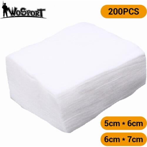 200Pcs Gun Cleaning Patch Rifle Pistol Shotgun Airsoft Gun Cleaning Tool Highly Water Absorption Cotton Hunting Gun Accessories
