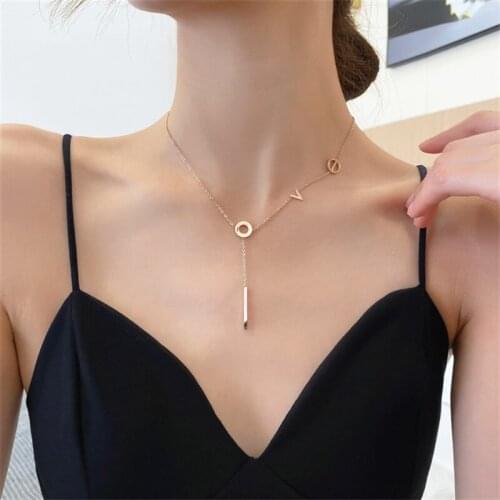 2021New! Titanium Steel Love Letter Pendant Necklace For Women Classic Elegant And Charming Necklace Fashion Jewelry