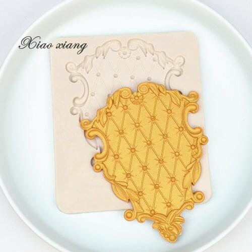 3D Mirror Fondant Cake Decorating Tools Frame Cupcake Chocolate Wedding Cake Border Silicone Molds Kitchen Baking Moulds M1578