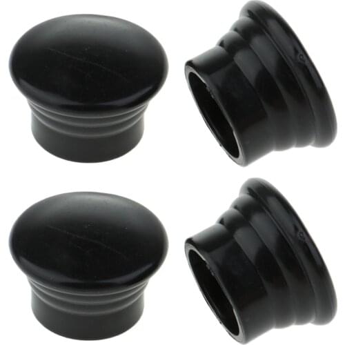 4Pieces Draperies Finials - 28mm Hole - Curtain Rod End Cap Black