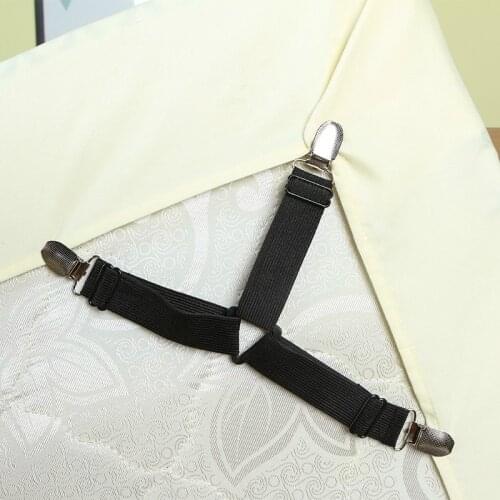4pc Strong Elastic Bed Sheet Clips Adjustable Mattress Slip-Resistant Duvet Blanket Fastener Straps Home Textiles Fixed Clips