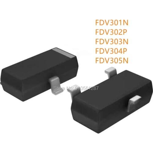 50PCS SOT-23 FDV301N FDV302P FDV303N FDV304P FDV305N SOT-23-3 SC-59 new original Digital FET N-Channel FDV301 FDV302 FDV305