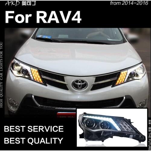 AKD Car Styling Head Lamp for Toyota RAV4 Headlights 2014-2016 Rav4 LED Headlight LED Signal DRL Hid Bi Xenon Auto Accessories