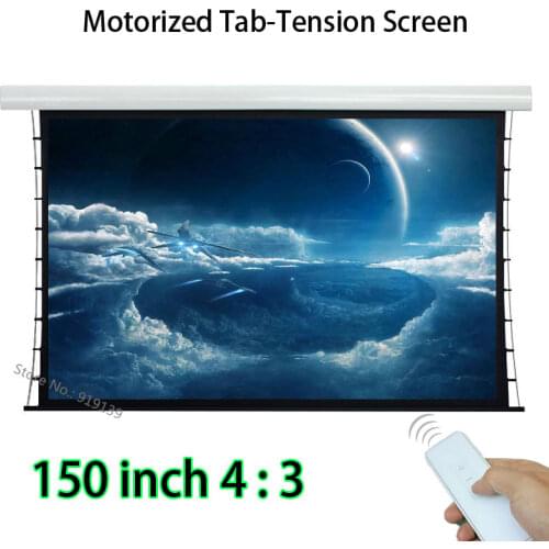 Large Tab Tensioning 4K Projection Screen 150-inch 3048x2286mm Watching Area With Wireless Remote Control