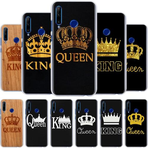 King Queen Crown Phone Case for Huawei Honor 10i 10 20 Lite 30 Pro+ 20S 20e 8X 9X 8A 9A 9S 9C Hard PC Cover Capa