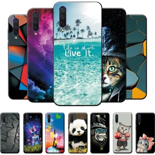For Xiaomi Mi A3 Case 6.09 inch Silicone Soft TPU Phone Cover For Xiaomi Mi A3 Case Flower Iron Tower Protective Case Bumper