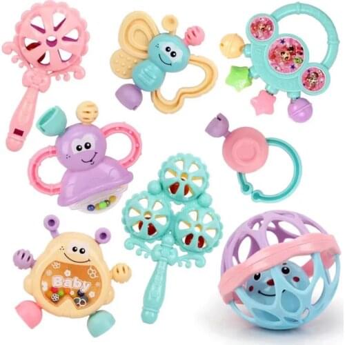 Baby Toys 0-1 Year Old Baby Bells Newborn Baby Bells Hanging Toys By Hand Bell Bed Rattle Auspicious Drum Fancy Colorful