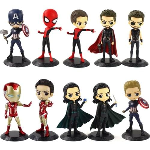 16cm Q Posket Marvel Avengers Endgame Thanos Spiderman Hulk Iron Man Captain America Thor PVC Action Figure Model Toys Doll
