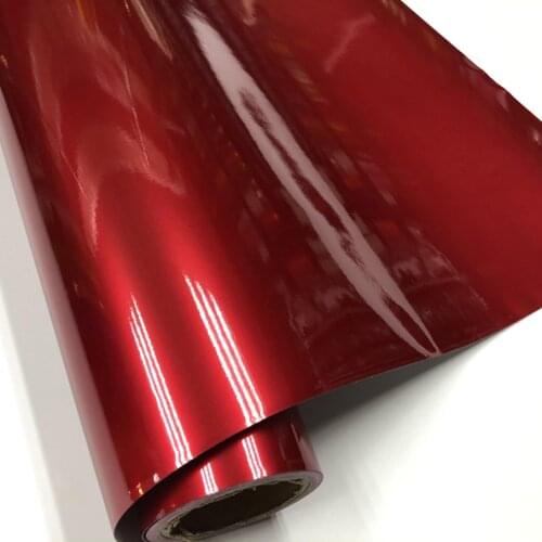 50cm*200/300/500cm Premium Red Metallic Glossy Glitter Wrap Sticker For Car Wraps Glossy Candy Vinyl Film With Bubble Air Free