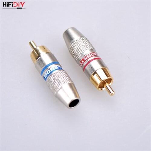 HIFIDIY LIVE 2PCS/Set Audio signal input RCA Plug cable wire Gold Plated amplifier front stage DIY speaker Stereo Headset repair