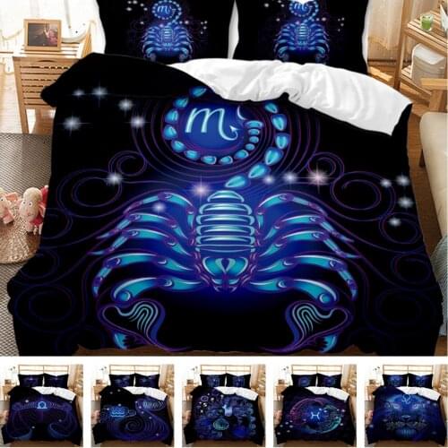 Hot Style Bedding Set 3d Digital Constellation Printing 2/3pcs Duvet Cover Set Single Twin Double Full Queen King Bedroom Decor