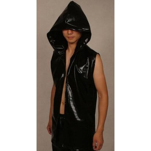 Unisex Spandex Combat jujitsu Zentai Costume Metallic Wrestling Black Vest