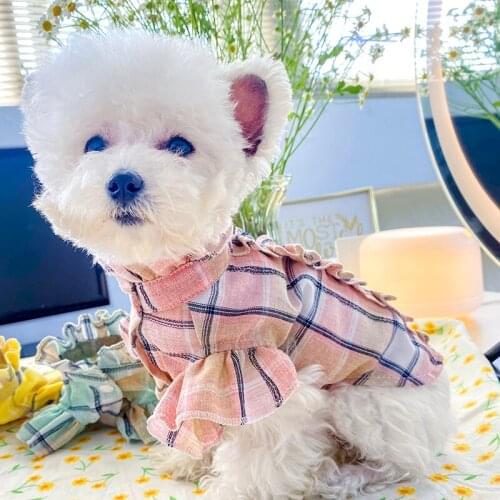 Summer Pet Cat Poodle Bichon Schnauzer Dog Princess Jumpsuits Puppies Small Dogs Comfortable Two-legged Clothes Rompers Dog Cat