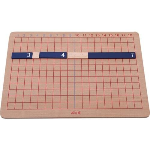 Hot Wooden Montessori Mathematics Teaching Material Addition Subtraction Board Mini Family Set Kids Early Educational Toy