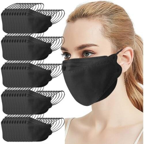 100pc black fish Disposable Face Mask Adult Mask For Face Women Fashion Masks For Protection Nose Wire Mouth Mask Halloween