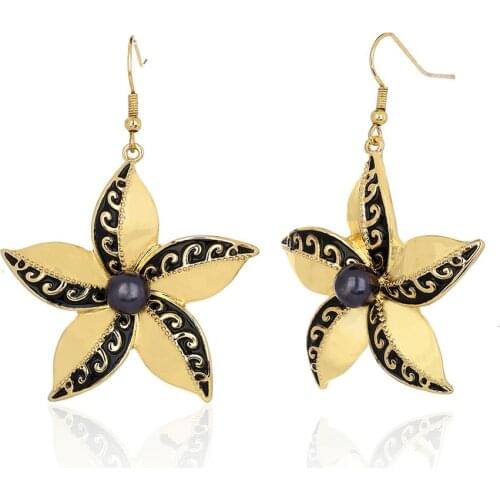 SophiaXuan Fashion Pearl Flower Drop Earrings Hawaiian Jewelry Earrings 2020 Trendy Womens Plumeria Dangle Earing for Women