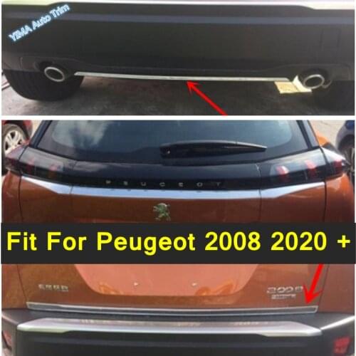 Rear Trunk Lid Cover Tailgate Trim Hatch Back Door Handle & Bumper Bottom Molding Boot Garnish Strip For Peugeot 2008 2020 2021