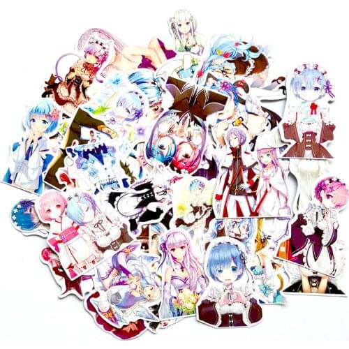50pcs Re:Life In A Different World From Zero Stickers For Motorcycle Phone Skateboards Laptop Luggage Bicycle COSPLAY Stickers