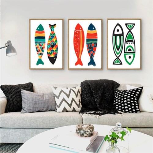 Nordic Canvas Painting Wall Art Anime Poster Kitchen Fish Wall Art Canvas Unframed Pop Art Animal Cuadros