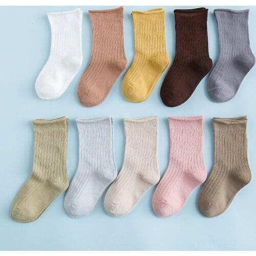Kids ribbed socks Baby Socks Solid Baby Cotton Beauty Candy Colors Warmers Socks Boys Girls Children Clothes 0-12 Y