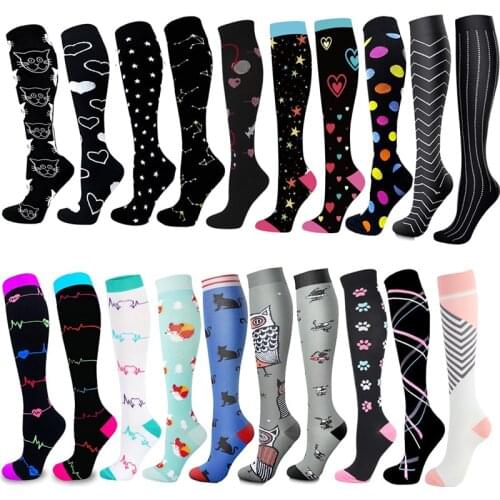 Compression Socks For Varicose Veins Men Women 30 Mmhg Best Atheletic Football Outdoor Running Multi Color Compress Socks