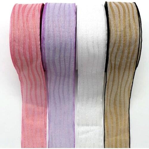 New 1-1/2 38mm stripe/leopard-print ribbon 10 yards DIY handmade material headwear hair bow tulle wrap