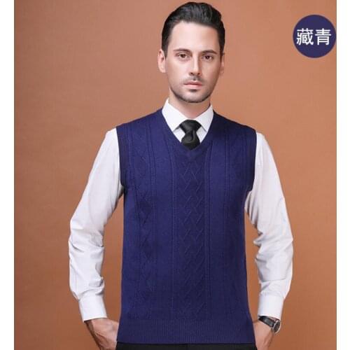 New Arrival Mens Vest Wool Sweater Vests Fashion V-Neck Sleeveless Vest Men Winter Warm Cashmere Sweaters Plus Size 3XL