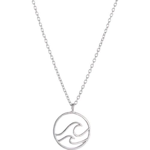 YSH new 100% 925 sterling silver wave shape pendants European and American necklaces 2020 womens DIY jewelry gifts Free shipping