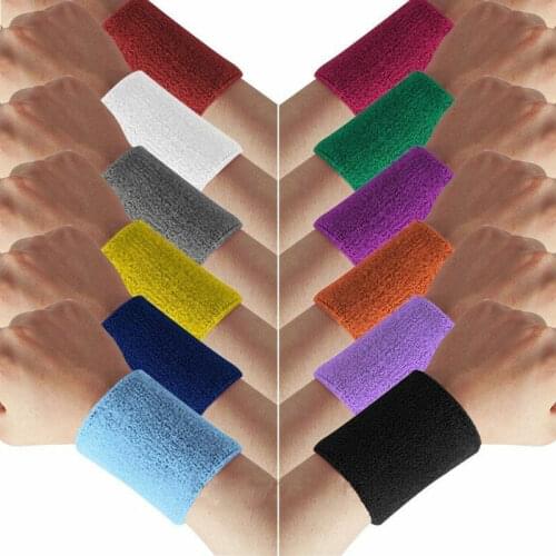 Terry Cotton Sweatband WristBand Sports Tennis Yoga Arm Sweat Absorbed Sleeve Wraps Towel Band Bracers Wrist Wrap Arm Cuffs