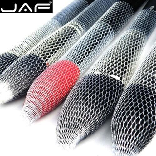 Retail JAF 12 Pcs/Lot Nylon Sheer Mesh Netting Slip On Make Up Brush Guard Forming Hair Shape Makeup Bristle Protectors BP01