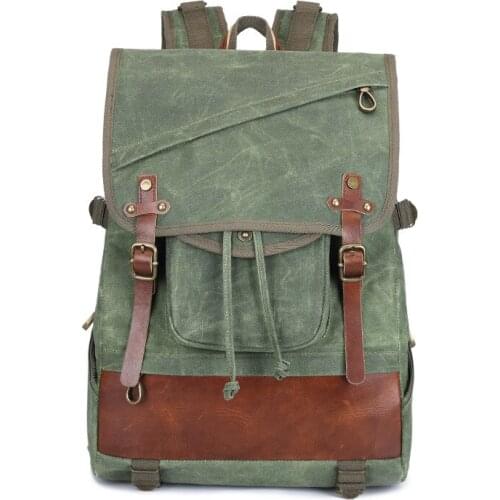 Laptop Large Outdoor Capacity Fashion Canvas Campus Backpack - Satchel Vintage Waterproof Man Bag Bag Rucksack Casual Daypack