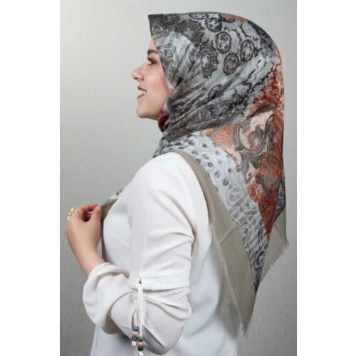 JAWEL PATTERNED LINEN FLAMLI SCARF-DESEN-37-RENK-13