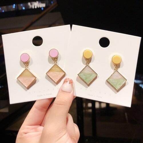Vintage New Geometric Alloy Pendant Earrings For Women Fashion Temperament Simple Square Metal stud Jewelry Wholesale