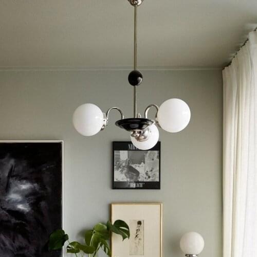 Nordic Glass Ball Lustre Chandelier Ligths Golden Iron Hanging Lamp Bedroom Living Room Dining Pendant Lamp Modern Loft Decor