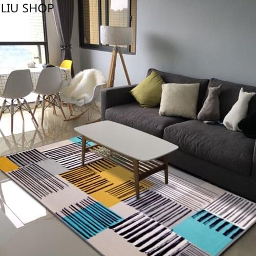 Nordic Modern Minimalist Fashion Bedroom Bedside Table Room Carpet Mats Sofa Rectangular Windows Livingroom Rug Big Pad