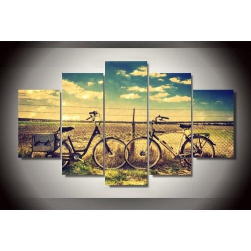 Modern Print Retro Bicycle Sky Poster Wall Art Canvas Painting Print Picture Home Restaurant Decoration Wall Sticker