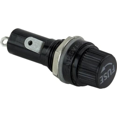 6*30mm 15A 125V/10A 250V glass tube fuse holder, fuse hole 14mm, for 6*30mm panel mount