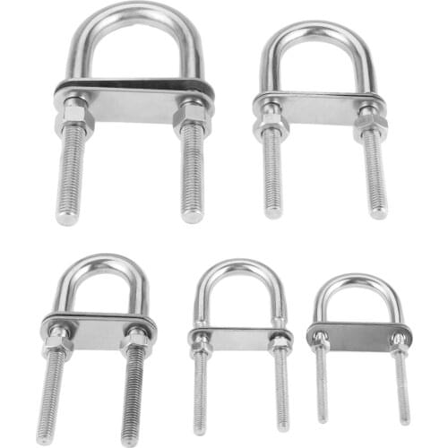 Bow/Stern Eye U-bolt 304 Stainless Steel Boats Rope & Rigging Screw M5*78 M6*90 M8*100 M10*130 M12*150 Yachts Marine Hardware