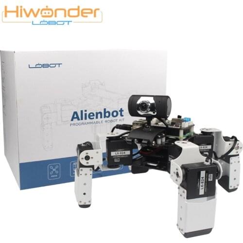 Quadruped Robot Suite Raspberry Pi 3 Generation B+ AI Camera OpenCV Smart Visual Face Recognition Python RC Robot Toy