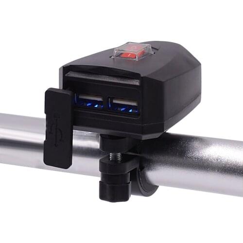 5V Universal Double USB Motorcycle Charger Waterproof Motorcycle Cell Phone GPS Power Supply Socket Charger