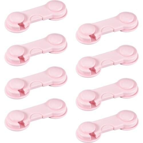 Uxcell 8pcs ABS Cabinet Locks, Proof Adhesive Lock for Drawers, Cabinets, Ovens, Refrigerators, Doors Red