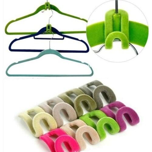 10pcs/set Flocking Magic Hanging Hooks for Clothes Hanger Accessories Multifunctional Rack Clothing Organizer Home Storage