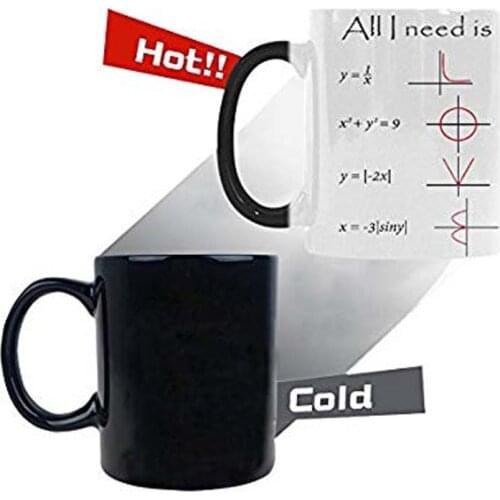 All I You Need is Love Math Morphing Mug Heat Sensitive Color Changing Coffee Mug Cup with Quotes, Unique Funny Birthday Christm
