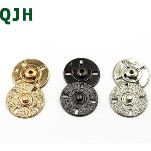 High-Quality 10pcs/set 21mm&25mm Metal Round Snap Buttons Sewing Craft Supplies Accessories Invisible Sweater/Coat Button