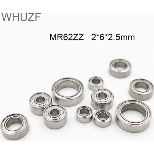 WHUZF Free Shipping MR62ZZ Bearing 2*6*2.5 mm ABEC-1 5/10PCS Miniature MR62 ZZ Ball Bearings Chrome Steel Quality R-620 W52