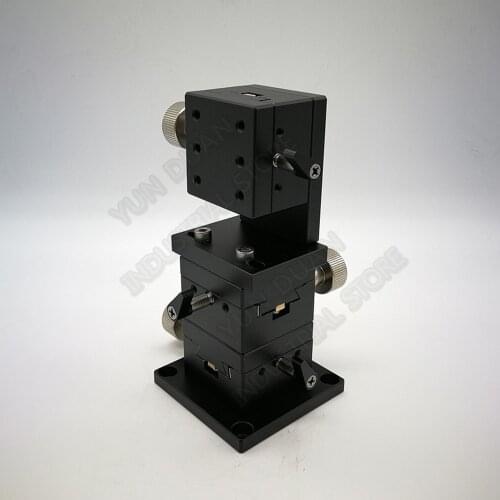 XYZ 3 Axis 40*40mm Manual Trimming Platform Guide Linear Rack Fine Tuning Sliding Table Dovetail Rail for Position Lab Optical