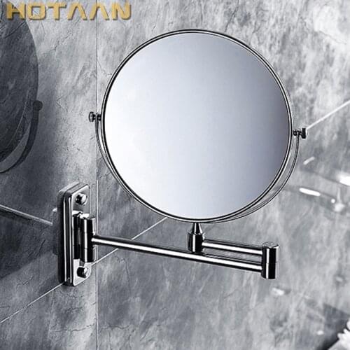 2017 Oral Hygiene Shaving Bathroom Mirror Wall Mounted Stainless Steel 8 Inch Double Cosmetic Mirror(1:1 And 1:3) free Shipping