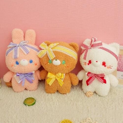 1pc 23cm Lovely 3 Styles Animal Plush Dolls Cute Rabbit Bear Cat Plush Toys Kawaii Stuffed Soft Toys for Girls Baby Decor Gifts