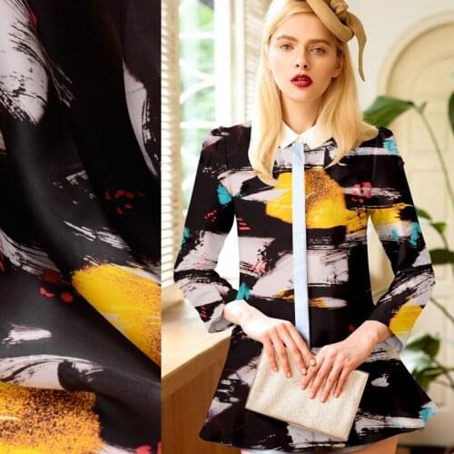 140cm digital printing silk organza satin fabric 19mm perspective smooth shirt dress silk fabric satin wholesale silk cloth