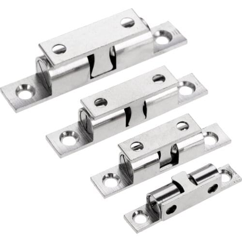 42/50/60/70mm Double Ball Catch Cabinet Door Latch Brass Touch Beads Lock Door Spring Clip Cabinet Door Catches with Screws